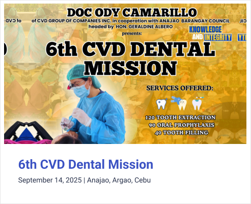 6th CVD Dental Mission September 14, 2025 | Anajao, Argao, Cebu